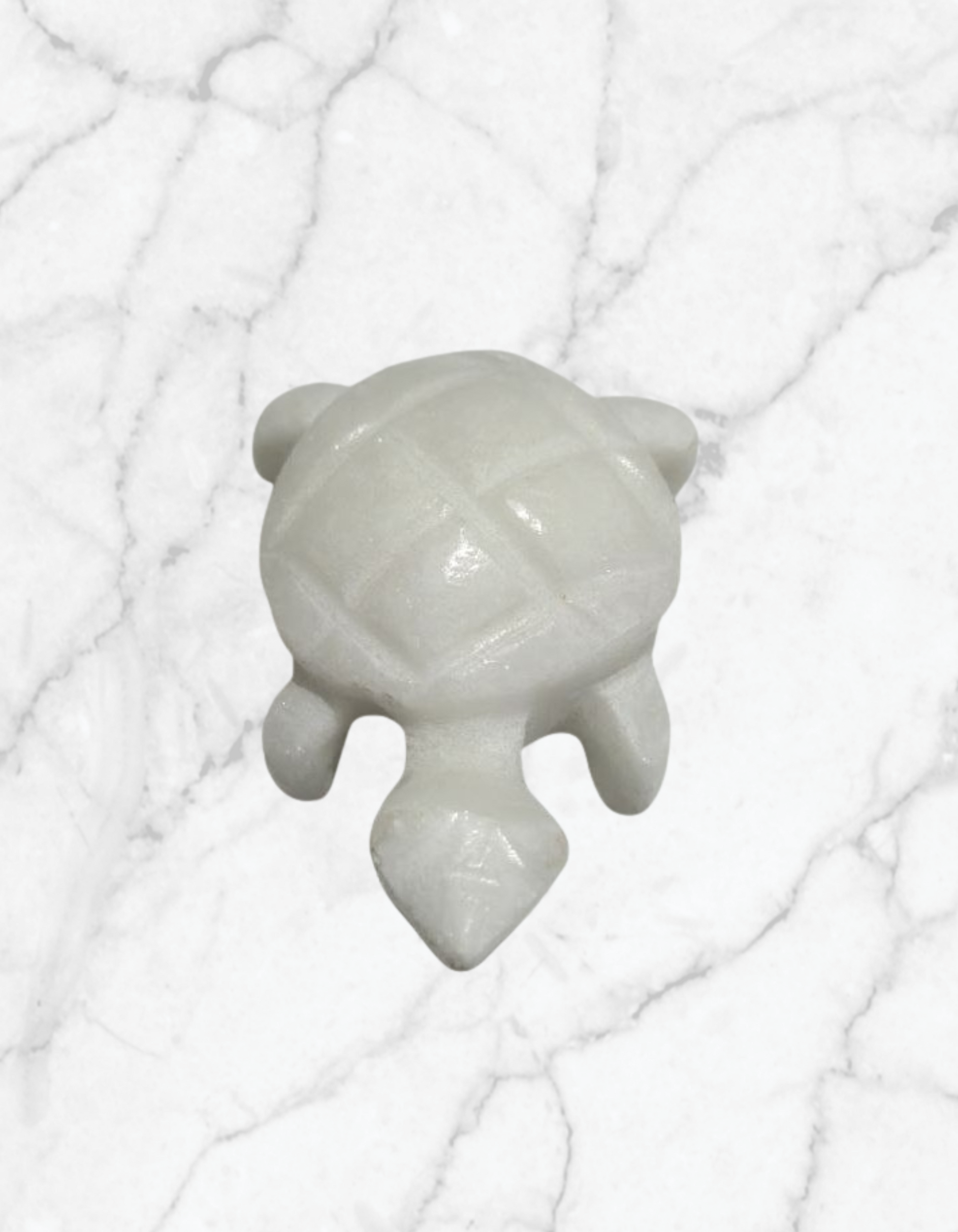 Marble Tortoise, White Marble Turtle, Marble Kachua(3.5 Inches) - Made in Makrana Marble
