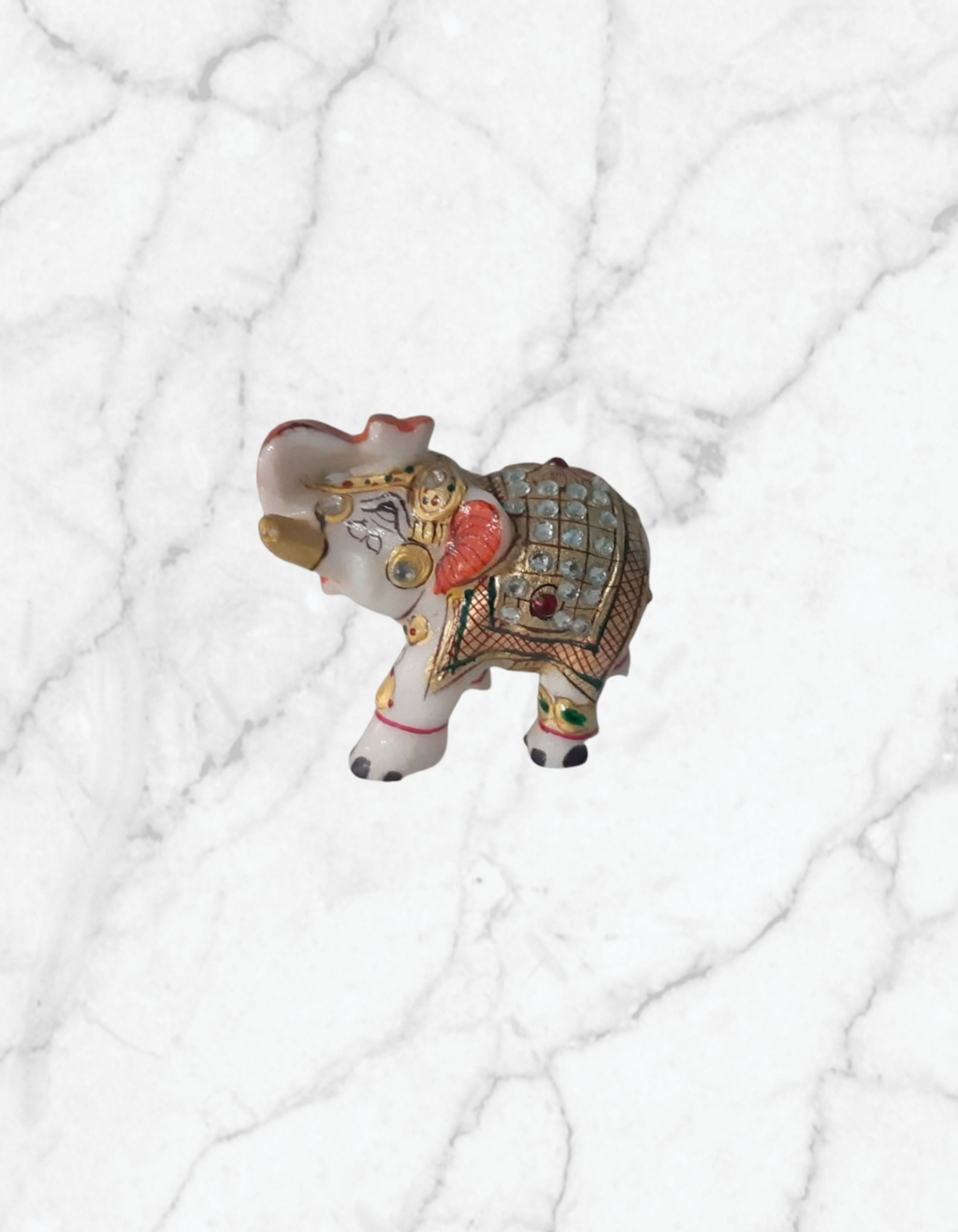 Handicraft Marble Elephant For Home Decor Makrana(2 Inches) - Samrat Marble