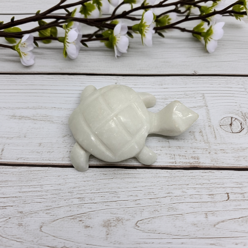 Marble Tortoise, White Marble Turtle, Marble Kachua(3.5 Inches) - Made in Makrana Marble